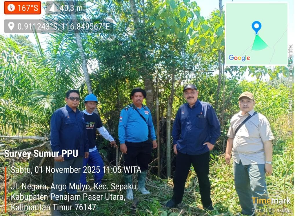 Survey tim lapangan di Kecamatan Sepaku, Kalimantan Timur